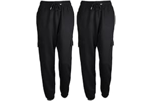 True Face Ladies Trousers Fleece Womens Joggers Cargo Combat Jogging Bottoms Casual Elasticated Women Sweatpants with Pockets Tracksuit Pants