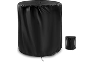 Zuppypaw Outdoor Table Cover Round, 500D Heavy Duty 62 x 66cm Small Garden Table Cover Waterproof Windproof, Furniture Covers for Bistro Tables, Coffee Tables, Black
