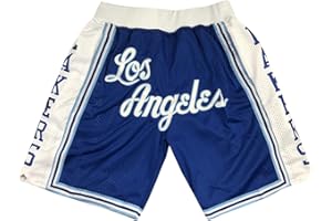 WEOPLKIN Basketball Shorts Herren Lakers Shorts NBA Shorts Lakers Sportshorts Kurz Hosen Jogginghose Los Angeles Lakers Shorts Lässige Bequem Leichtgewicht Shorts