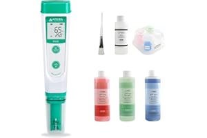 Apera Instruments, LLC AI209-T Value Series PH20 pH Tester Combo Kit with 8 oz. calibration buffers (4,7,10), 4 oz. 3M KCL Storage Solution, Probe Cleaning Brush & CalPod Solution Holder