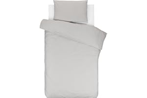 Lovely Hippo Lenzuola 80 x 160 cm con angoli + Copripiumino 120x170 cm + Federa per Cuscino per bambini (Bianco/Grigio, Letto 80x160cm - Set 3 Pezzi)