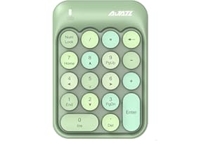FELiCON x AJAZZ AK18 Tastierino numerico a 18 Tasti, Compatto, Portatile, Silenzioso, per Windows, iMac MacBook e Computer Portatile, Desktop PC Portatile, Tipo di immissione Dati(Verde)