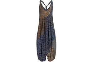 BATTNOT Damen Jumpsuit Damen Latzhose Lose Strampler Overall Frauen Sommer Blumendruck Wide Leg Playsuit Damen Jumpsuit Sommer Ärmellos Latzhose Loose Strampler Elegant Sommerhose