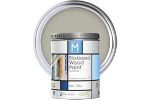MASQUELACK M Impregnante per Legno Esterno - Grigio - RAL 7032-1 Litro - Protegge dall'Acqua, Umidità e Raggi UV - Vernice Naturale ad Alta Copertura e Rifinitura Semi Opaca - Asciugatura Veloce