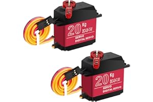 QIQIAZI Servo Motor, 2 Stücke 20KG Digital Metal Servomotor Digitaler Servomotor Volles Kupfer Metall Getriebe Servo,RC Servo für RC Flugzeug Hubschrauber,Roboter,RC Auto Boot für Arduino