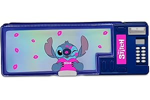 Seven Trousse d'école LILO & Stitch pour Enfants, Compartiments Pop up pour Crayons, gommes, règles, Calculatrice Incluse, tiroirs Magiques, étiquette nom Personnalisable, Produit Officiel, idée