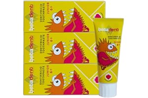 Betadent KIT 3 DENTIFRICIO JUNIOR 6+ FRAGOLA per bambini dai 6 anni. Formulazione naturale, antiplacca e anticarie. Equilibrato dosaggio di Sali di Fluoro alla concentrazione di 950 ppm F. 3x75ml