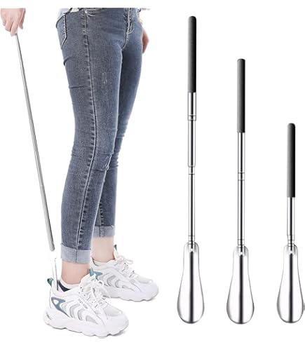 Chausse-Pied Télescopique Long Manche Acier Inoxydable 40,6 à 78,7 Cm - Confort Quotidien