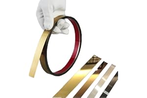 WZERHO Flexible Decorative Strip Self-Adhesive Gold Wall Strips Chrome Strip Mirror Strips Self-Adhesive for Wall Mirror Furniture Decoration 5 m x 2 cm