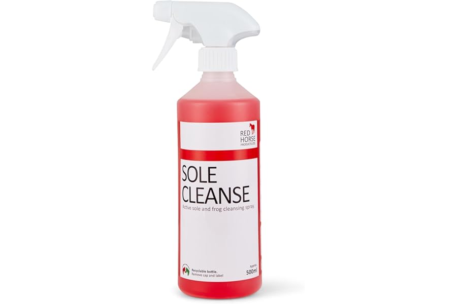 Sole Cleanse - Horse Hoof Thrush Spray (500ml) | Hoof Cleansing Spray | Hoof Sole & frog Thrush Cleansing Spray | Natural Formulation | Non-caustic | Hoof Cleaner