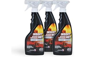 STONE GUARD Lot de 3 x 500 ml - Nettoyant surpuissant INSERT'NET cheminée, barbecue et surface difficile - Nettoie, dégraisse, ne coule pas
