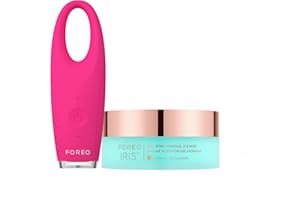 FOREO Eye Revive IRIS - Set di 2 massaggiatore per occhi linfatici + FOREO IRIS Iris, maschera per occhi idrogel idratante, 60 pezzi, rimuove occhiaie e borse sotto gli occhi, contro il gonfiore della