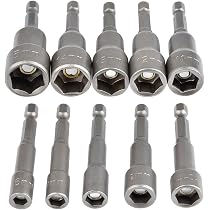 Clé à Douille Hexagonale Magnétique Einhell 1/4" 12mm - Pour Visseuse à Choc, Chrome Vanadium, Zone De Torsion