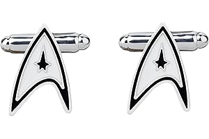 GAUEIOUR Men's Fashion Shirt Enamel Cufflink Starfleet Five-pointed Star Black White Formal Office Badge Movie Geometric Shape Alloy Accessory Fans Lovers Presents