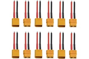 HUAZIZ 6 Paia XT60H Maschio Femmina Spina Connettore Adattatore Cavo con Alloggiamento Guaina con Filo in Silicone 100mm 14AWG per Batteria RC Lipo (XT60H femmina spina cavo)
