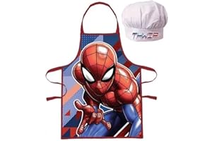 Palleon Spiderman dziecięcy zestaw do gotowania, fartuch kuchenny i czapka kucharska, wielokolorowa, jeden rozmiar