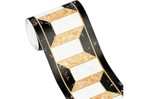 GKKBUFF Moderna geometrica parete rivestimento PVC carta da parati Bordi adesivi Bordo Decortaive piastrelle adesivi Cucina gabinetto WC Bordo per soffitto/Angolo/mobili/armadio/decorazioni per la casa