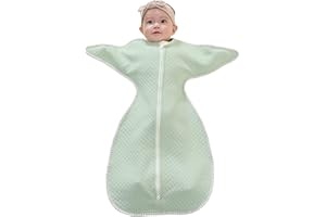 ZIGJOY Shark-Fin Transition Swaddle - Baby Wearable Blanket with 2-Way Zipper Self-Soothing Cotton Sleeping Bag