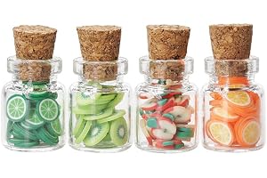 Odoria 1/12 miniatyrglas matburkar med fruktskivor 4 st miniburk miniatyrer dockhus dekoration tillbehör dockhus tillbehör
