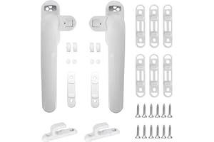 SAVOSWEET Pack of 2 Window Handle, Balcony Door Handle, Safety Window Handle, Design Window Handle, Aluminium Window Lock, Aluminium Patio Door Handle, Door Handles for Window, Balcony, Patio Door (White)