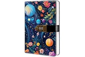 HwxBen Diario con lucchetto a codice – A5, 244 pagine, carta spessa da 100 g/m², perfetto come bullet journal, planner o regalo creativo per chi ama scrivere e organizzare le proprie idee.