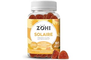 Complément Alimentaire Solaire -Gummies Solaire-60 gommes de fruits goût Fruits exotiques- ZOHI- Fabriqué en France