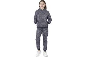 Bahob® 1 & 2 Pack Girls Tracksuits Set Printed Hoodie and Tracksuit Jogging Bottoms, Kids Track Suits Activewear Sets for Girls 5-14 Years
