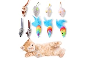 Adiwo Catnip Mouse Toys, 9 Pack Catnip Toys for Cats, Cat Toys for Indoor Cats Kitten, Mini Pet Chew Small Plush Mouse Cat Toy, Simulation Catnip Chew Toy for Cat Playing Chewing Teeth Cleaning