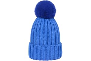 LAUSONS Cappello in Maglia Bambina Berretto con PON PON