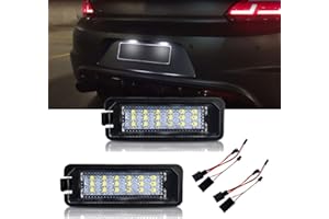Bynome LED License Number Plate Light Lamps 18 SMD Bulbs For VW Golf MK4 MK5 MK6 Passat Polo CC Eos Scirocco (Pack of 2,White)