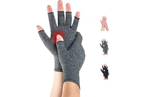 Novetec Artrit Handskar Fingerlösa Kompressionshandskar för Kvinnor Män Handstöd för Reumatoid Artros Raynauds Syndrom Lindring Andningsbara Maskintvättbara för Skrivande Körning Arbete Dagligt Bruk
