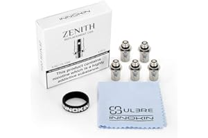 Innokin 5 Pcs Zenith Coil 0.8 ohm for Zenith Tank, Original Atomizer Replacement Coils with ULBRE Cleaning Cloth and Vapeband, E Cig Cigarettes Vaporizer Vape Pen Accessories, Genuine Long Lasting