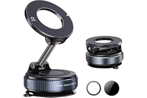 Words and deeds Soporte movil Magnético para Coche, Soporte movil Base con Ventosa, Imanes N56, Rotación 360°, Compatible con iPhone y Android (Negro)