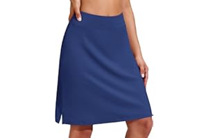 PINSPARK Women's Skorts 20" Knee Length Skirts Sporty Tennis Skorts Long Golf Skirt with Pockets Modest Skirts
