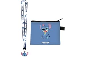 wopin Portefeuille Stitch, Portefeuille Stitch avec Cordon Stitch, Portefeuille de Dessins animés, Portefeuille de Voyage et d’Identification, Cadeaux pour Enfants, Cadeaux d’Anniversaire