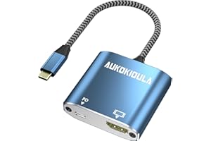 AUKOKIOULA USB C to HDMI Adapter, (4K@30Hz), USB Type-C to HDMI Female Adapter with 100W PD [Thunderbolt 3/4 Compatible], Compatible for iPhone 15/15Pro/15ProMax, MacBook Pro, Air, iPad Pro, Pixelbook, XPS, etc