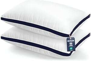Utopia Bedding Pillows 2 Pack Queen Size, (Navy) Luxury Hotel Quality Pillows, Brushed Fabric, Bed Pillow for Back, Stomach or Side Sleepers - 18 x 26 inch / 45 x 66 cm