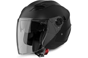 ‎VINZ VINZ Calobra Jethelm mit Sonnenblende und Visier | Roller Helm Motorradhelm | ECE 22.06 Zertifiziert | in Gr. XS-XXL