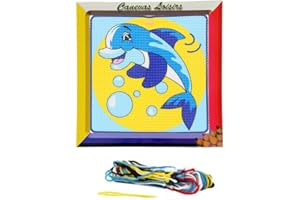 Distrifil Kit Canevas Dauphin 16 x 16 cm Gros trous