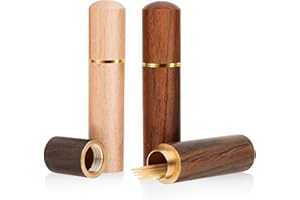 AHQiZFX Lot de 3 porte-cure-dents en bois - Boîte de rangement portable pour cure-dents - Boîte de rangement extérieure - Pilulier et cotons-tiges
