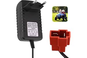 Eddrfy Caricabatteria 6 V per giochi di cavallo, compatibile con auto elettriche e moto per bambini, caricatore con spina quadrata, alimentatore per batteria da 6 Volt, adattatore di alimentazione con