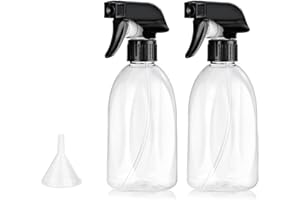 Bynccea Bottiglie Spray Vuoto 400 ml Spruzzino Nebulizzatore, Riutilizzabile Flaconi Spray Plastica Grilletto Spruzzatore Spruzzino Nebulizzatore per Piante, Pulito Cucina (Chiaro e Bianco)