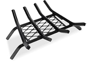 G GOOD GAIN Griglia per caminetto con fermo in brace, resistente in ghisa da 40,6 cm, per interni e caminetti, per caminetti da bar da 1/2 "per esterni, focolari, campeggio.