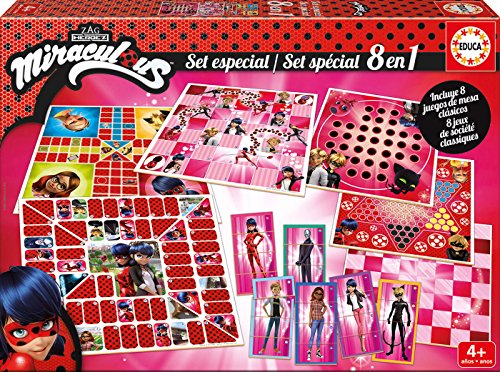 Educa Borrás - 17261 - 8 Jeux en 1 - Miraculous Ladybug