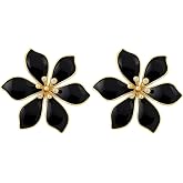 Nice For You Vintage Elmas Taşlı Orkide Ta&ccedil; &Ccedil;i&ccedil;ek K&uuml;pe, 4 cm, TYC25IIK0N170716802465337, siyah, Kadın
