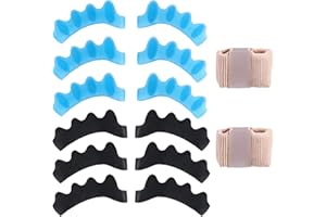 JOYIAL 6 Pairs Toe Separators Toe Spacers for Women and Man,Durable Treat Toe Spacers for Bunions - for Hammertoes, Plantar Fasciitis(Black,Blue)