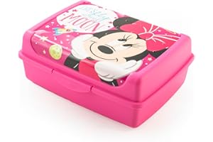 Lulabi Minnie Cosmo Porta Pranzo Bambini – Lunch Box in Polipropilene, 17x13x6,5 cm, Colore Fuxia, Chiusura a Clip, BPA Free – Prodotto Ufficiale Disney