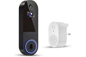 FameVibe 1080P Wireless Video Doorbell Camera, AI Human Detection, Night Vision, 2-Way Audio, Battery Powered, Cloud Storage, 2.4G WiFi, Indoor Outdoor Surveillance (Black)