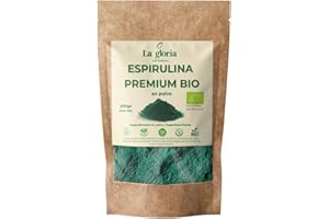 Espirulina Ecológica en Polvo 100% Bio Pura 200g. Superalimento Natural Rico en Proteínas, Hierro y Clorofila. Vegano y Sin Aditivos. La Gloria Mediterránea