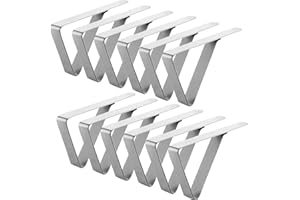 DOETYD 12 PCS 1.5 Inch Thick Stainless Steel tablecloth clips for outdoor tables, Heavy Duty table cover clips for Securing Table Covers on Picnic, Garden, Camping or Dining Tables (Silver)